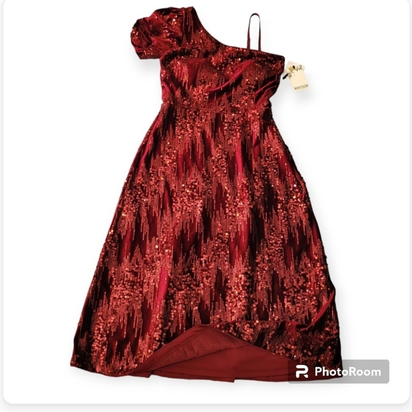NWT KENSIE Burgundy Velvet Midi Dress sz 6 - Picture 6 of 16